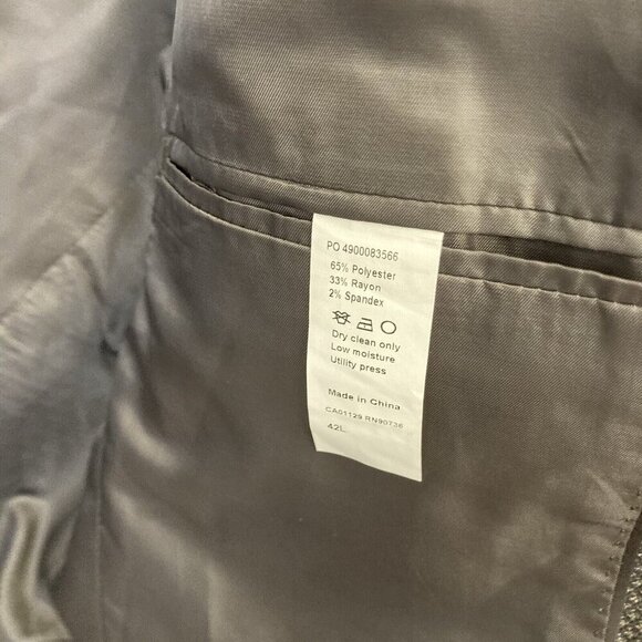 Calvin Klein Suit Jacket Mens Size 42 L Brown Stretch Tweed Blazer 42L EUC - Picture 4 of 16